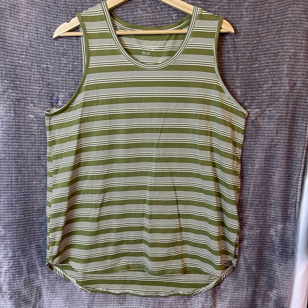 Soft Surroundings Striped Basic Tank Womens‎ Petite L Cottagecore Beach Vacation